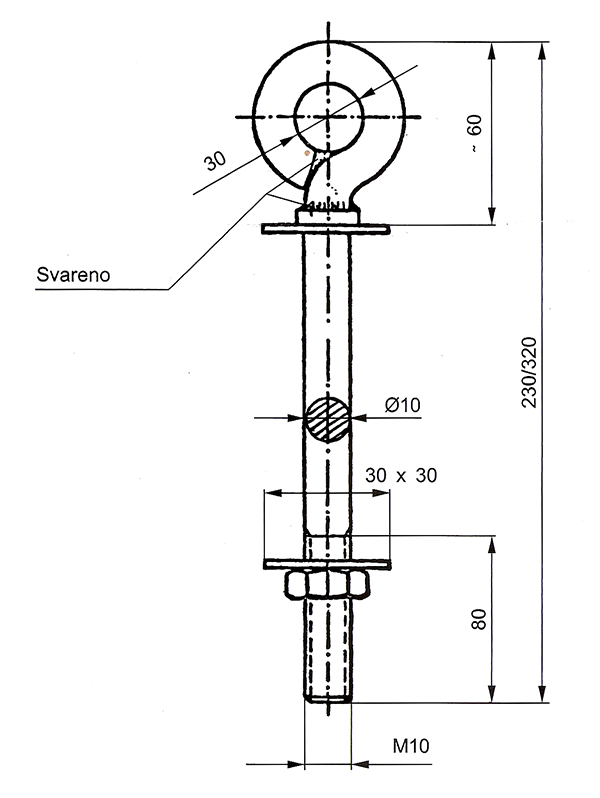 nosac krajnji za stub psk6 750